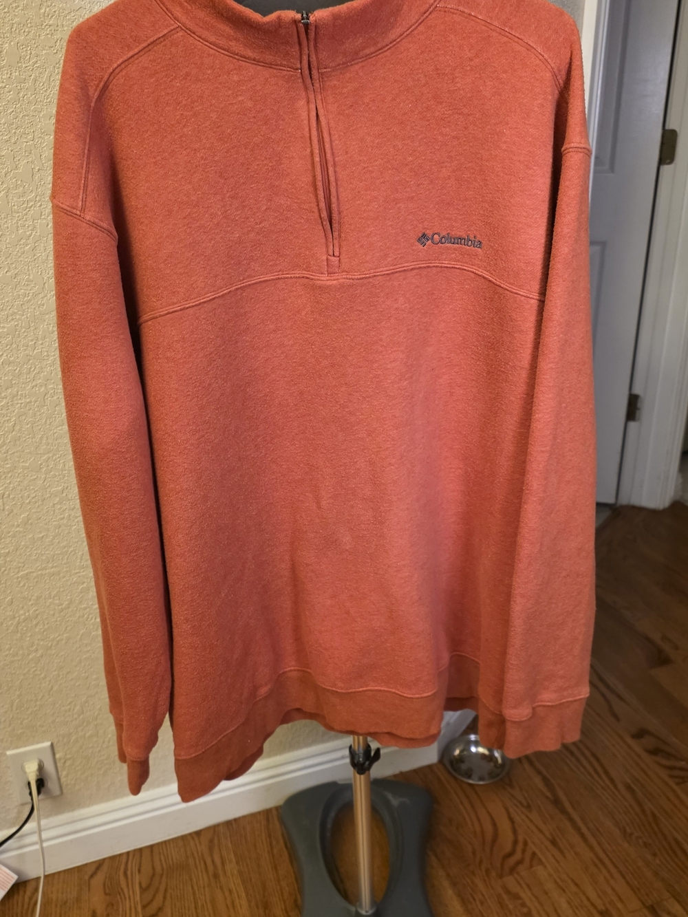 Columbia Rust-Orange Sherpa-Lined Quarter-Zip Pullover XXL